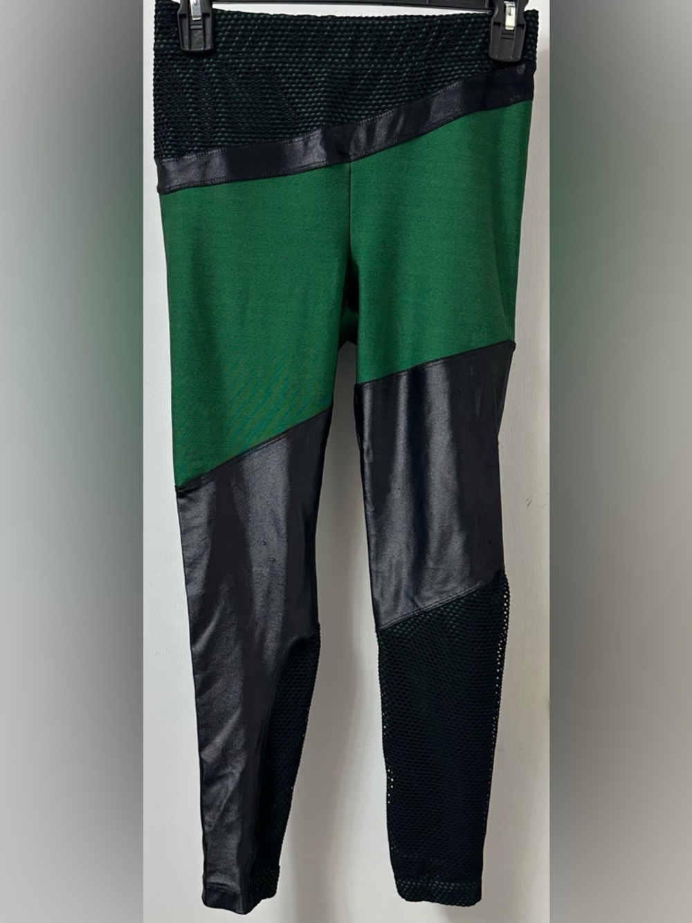 Koral Green and Black Panel Leggings